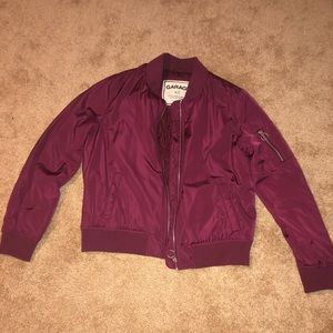 Maroon Garage Bomber Jacket